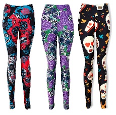 Custom Printed Milk Silk Skull Leggings